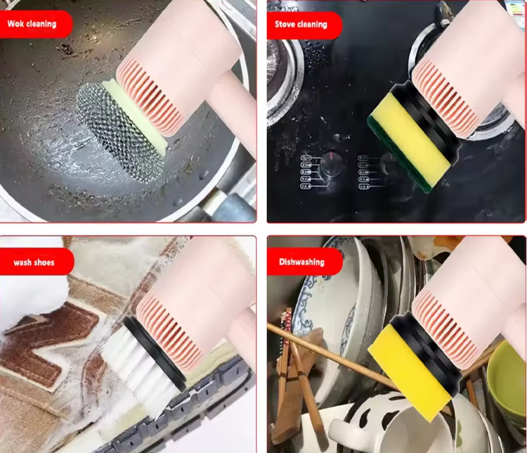 3-in-1 USB Rechargeable Electric Cleaning Brush